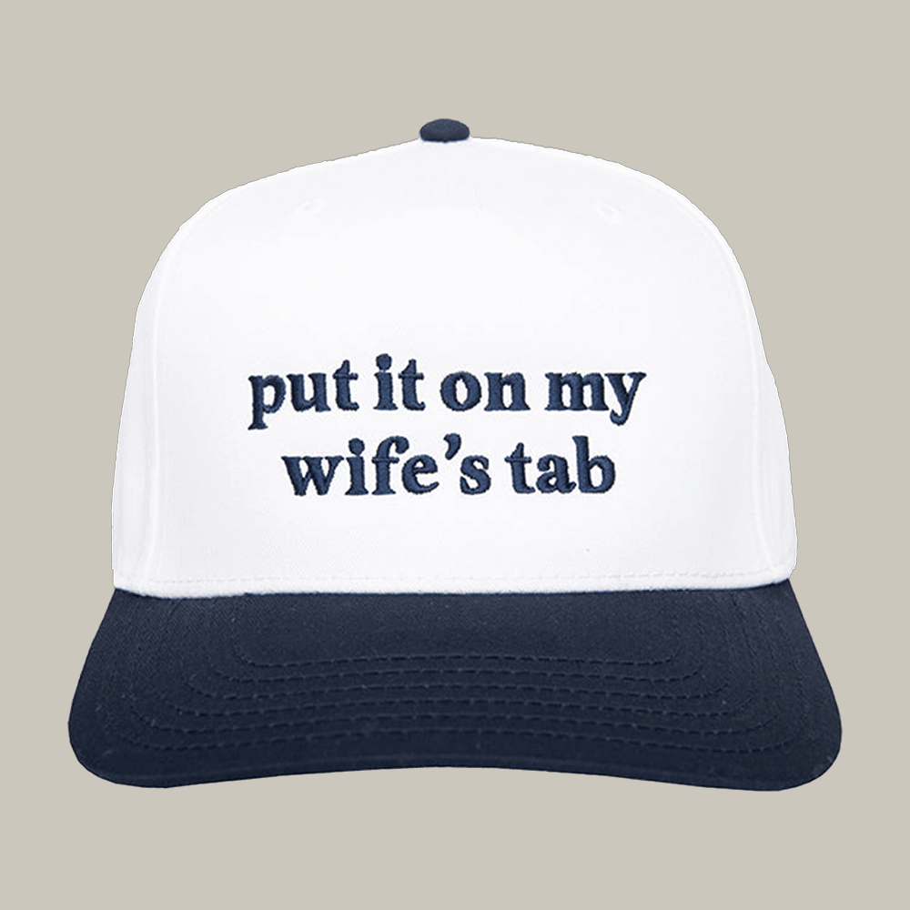 Put It On My Wife's Tab Trucker Hat Katydid Cap Funny Gift For Friends