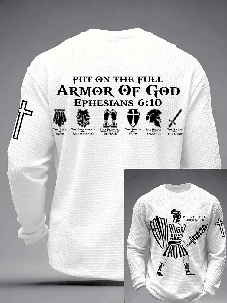 Put on the Full Armor of God Long Sleeve Shirt Men's Clothes Gift For Dad