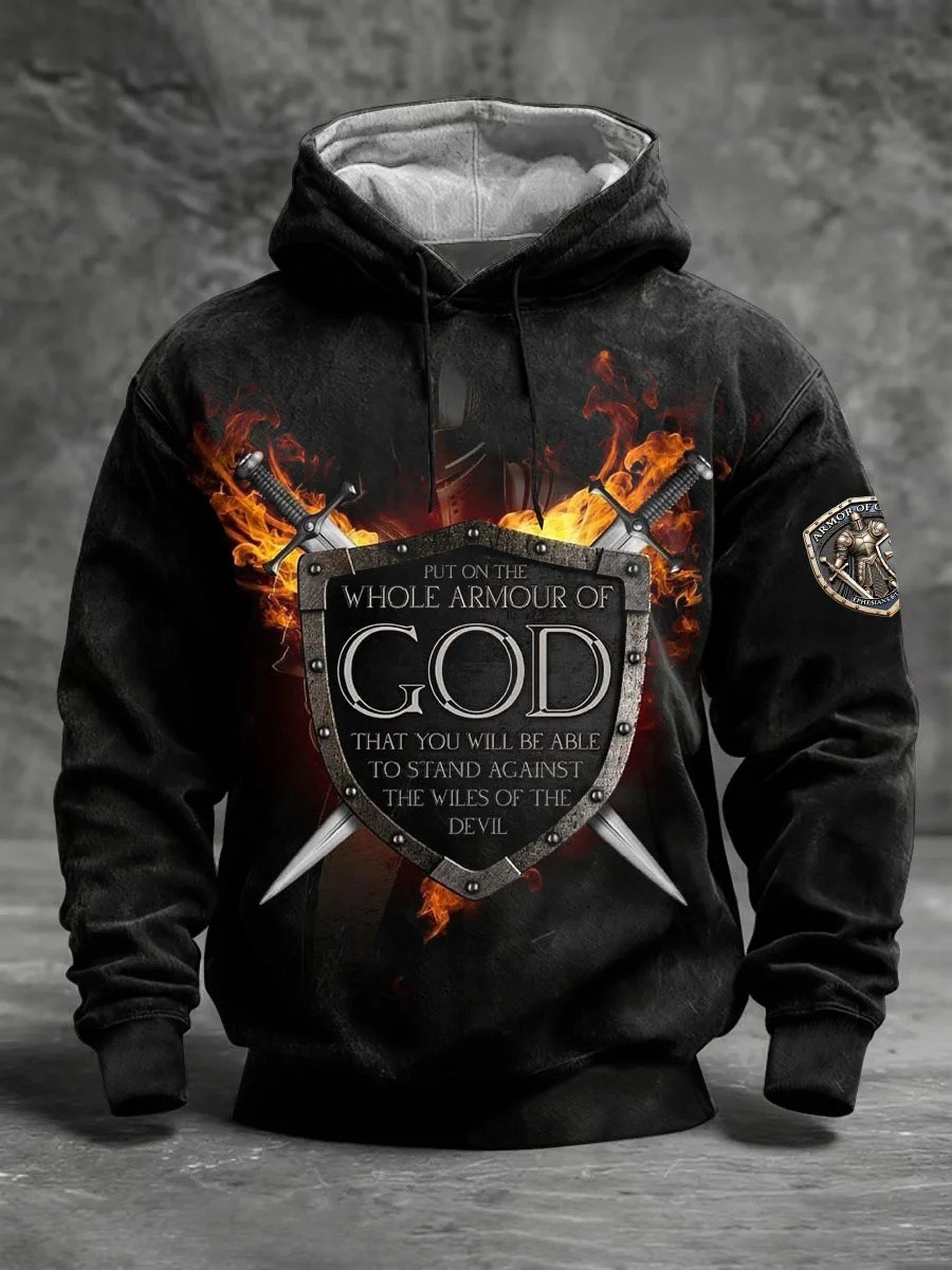 Put On The Whole Armor Of God Knight Shield Hoodie Men Christian Apparel Best Gift Ideas