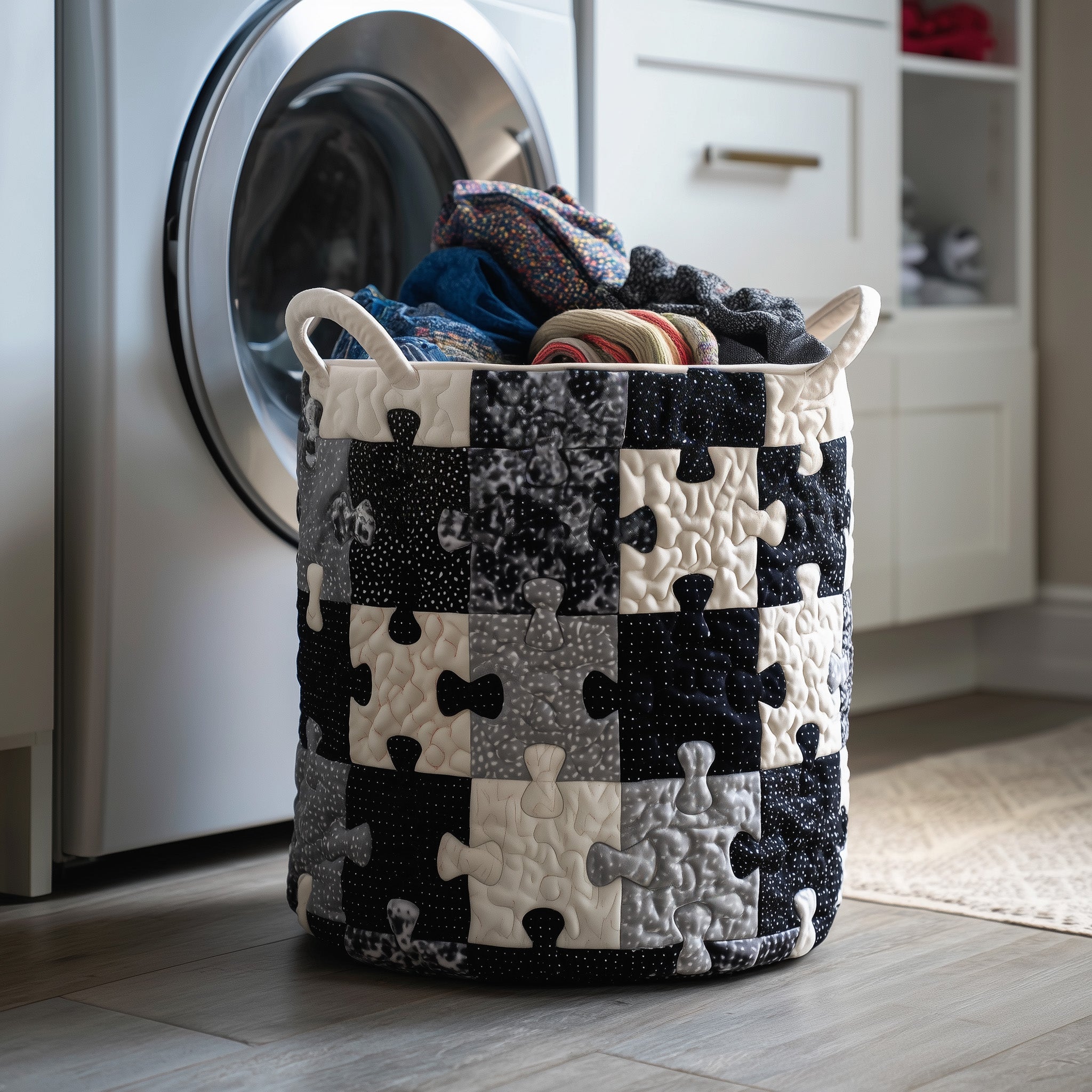 Puzzle Riddle Quilted Laundry Basket Best Family Presents For Christmas