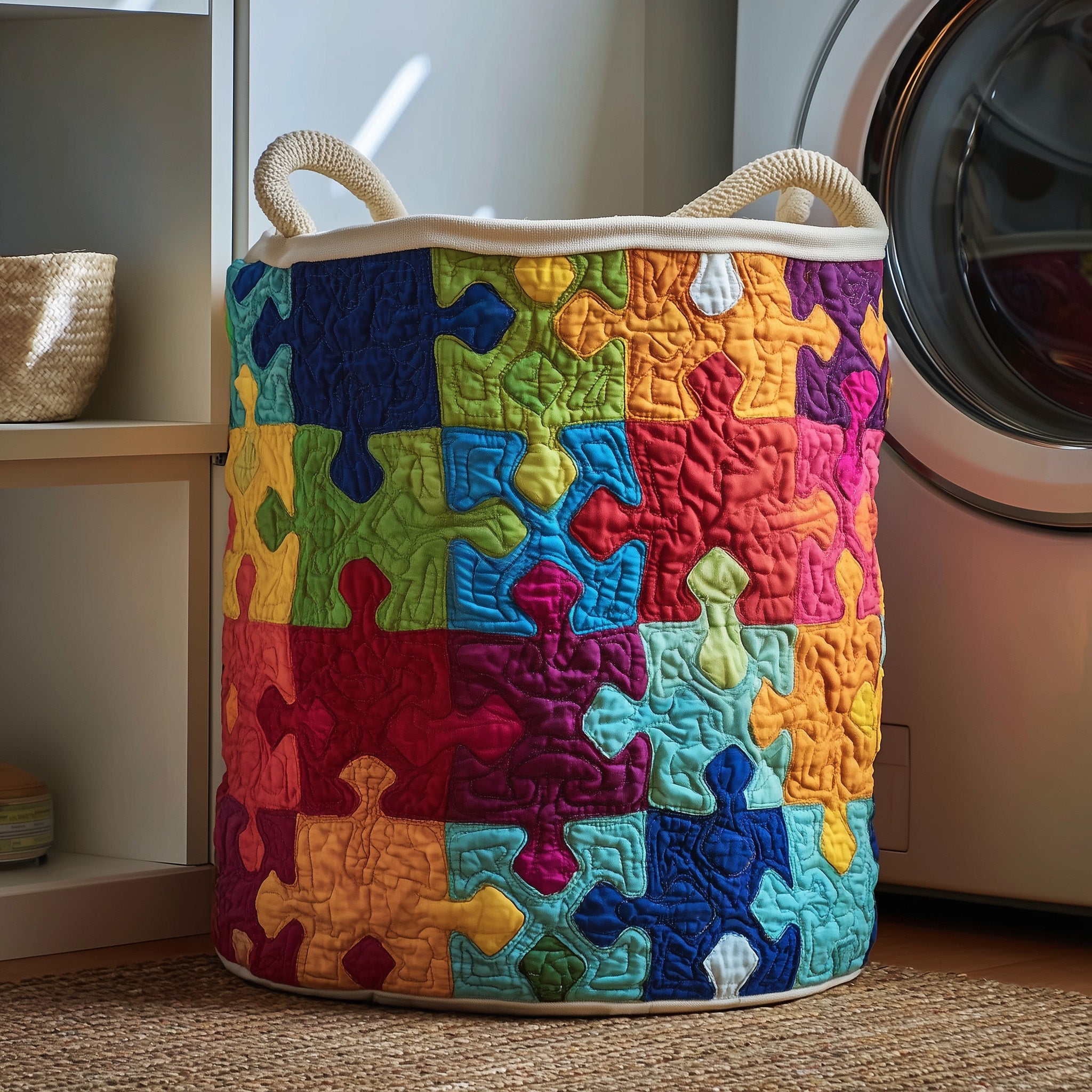 Puzzling Colors Quilted Laundry Basket Best Friend Christmas Gifts