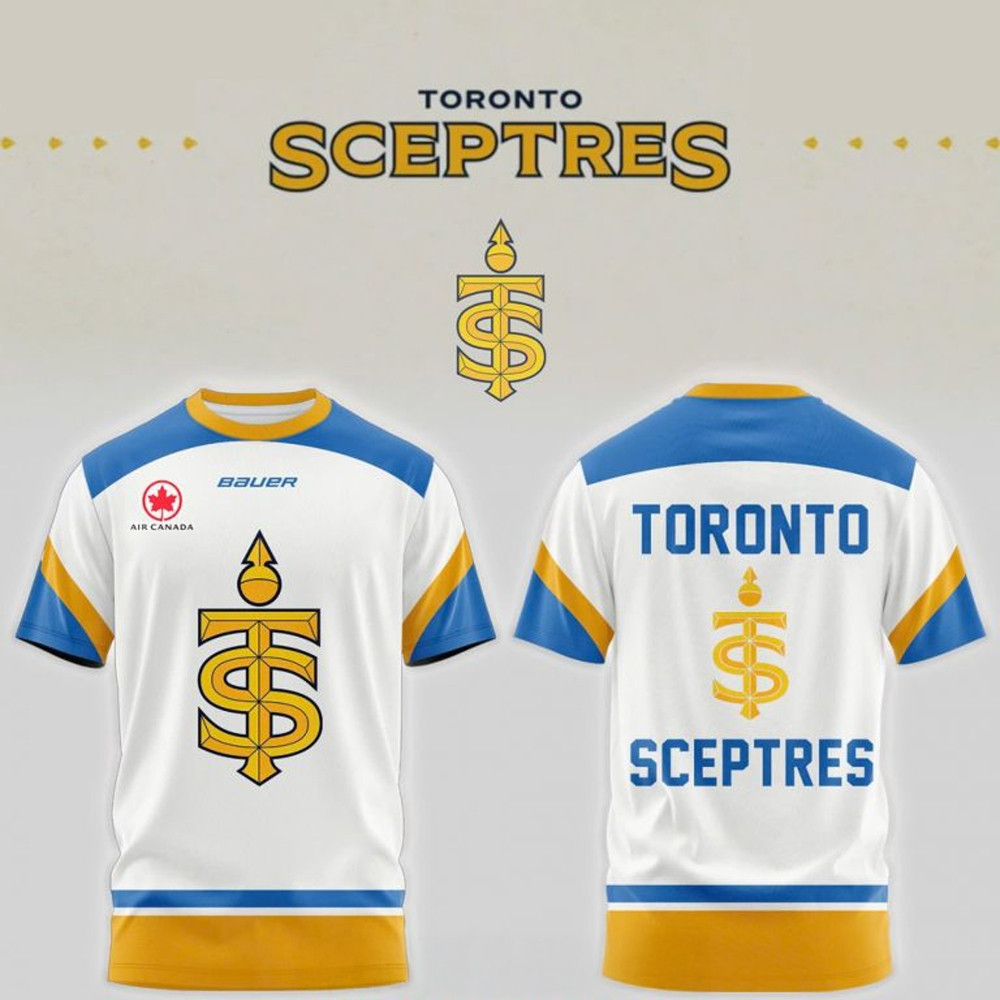 PWHL Toronto Sceptres Bauer 2025 White T-Shirt Ice Hockey Fan Gifts