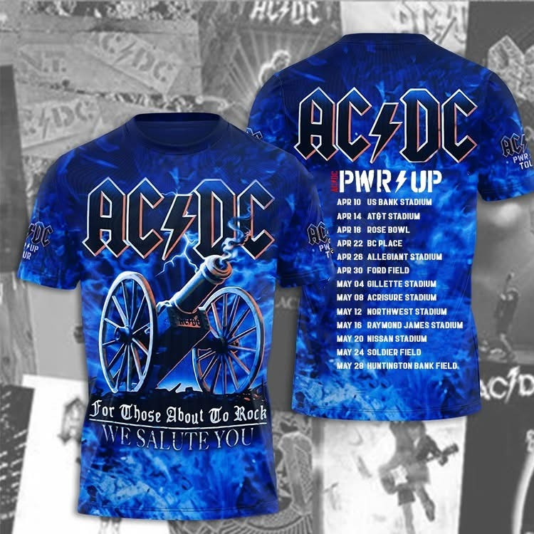 PWR UP Power Up Tour 2025 Shirt For Those About To Rock We Salute You Gift For ACDC Fans