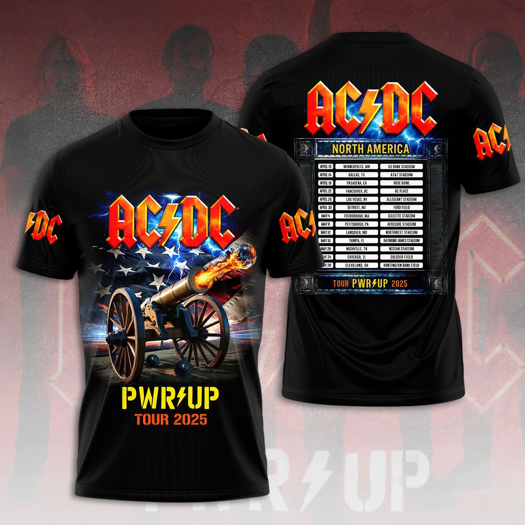 PWR UP Tour 2025 North America ACDC T-Shirt Unique Gifts For Music Lovers