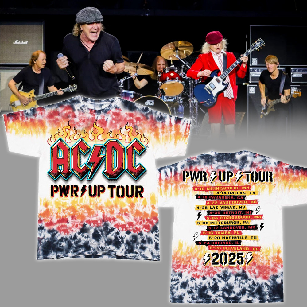 PWR UP Tour Tie Dye T-Shirt Music Related Gifts For Guys