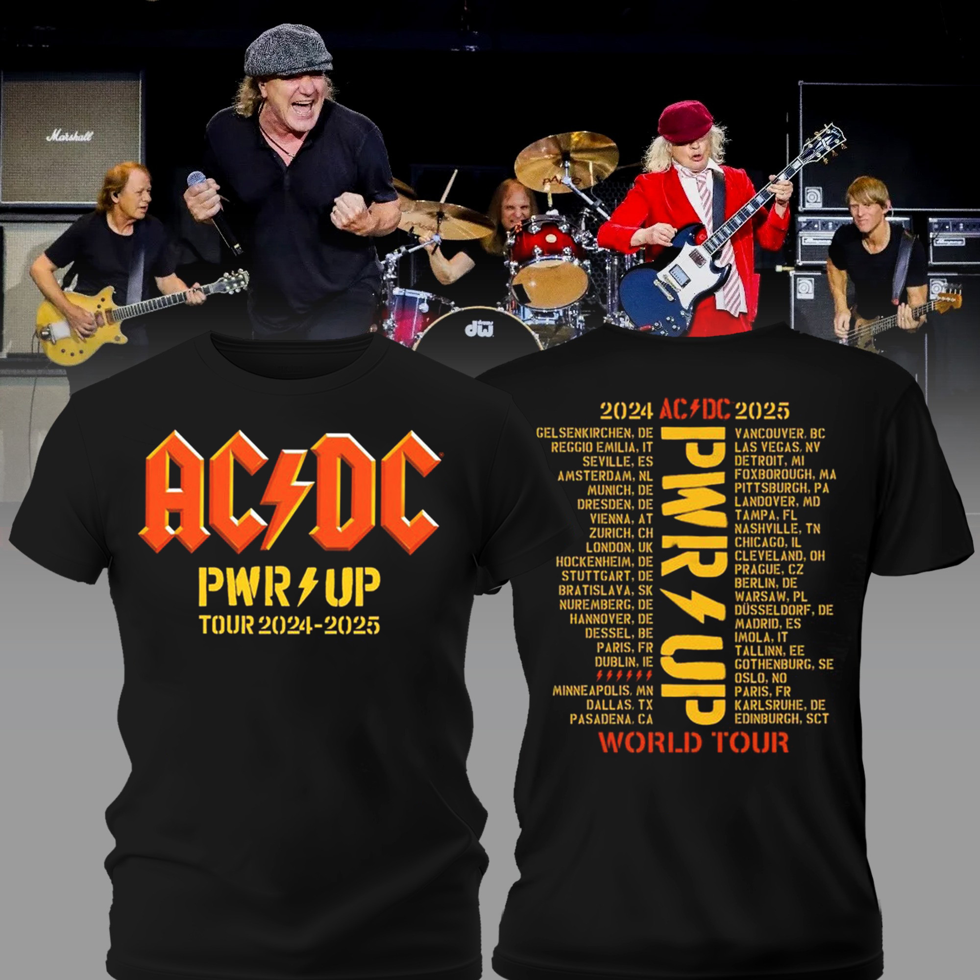 PWR UP World Tour T-Shirt Music Related Gifts For Fans