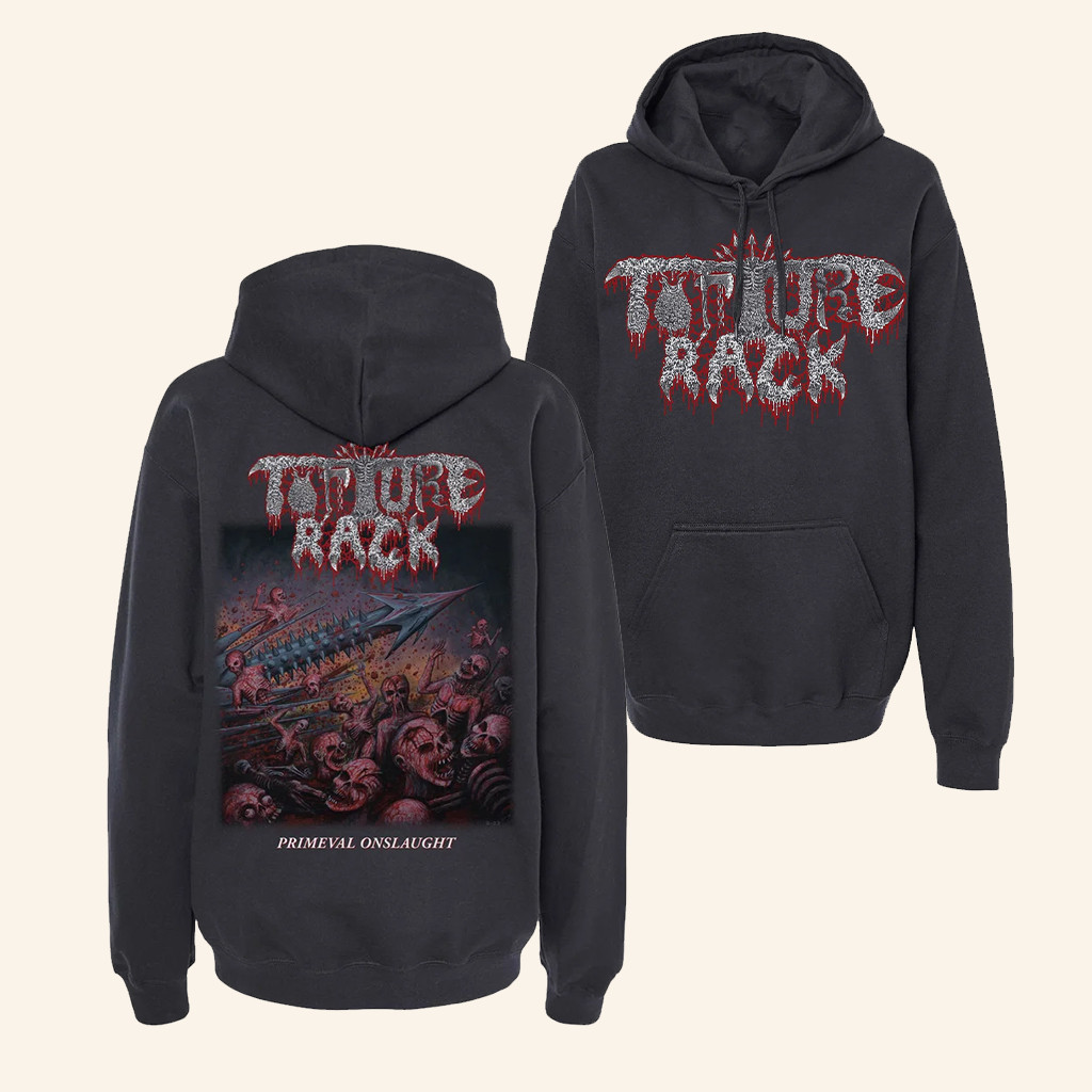 Pyre Press Merch Torture Rack Primeval Onslaught Hoodie Dad Christmas Gifts Pyre Press Merch Torture Rack Primeval Onslaught Hoodie Dad Christmas Gifts
