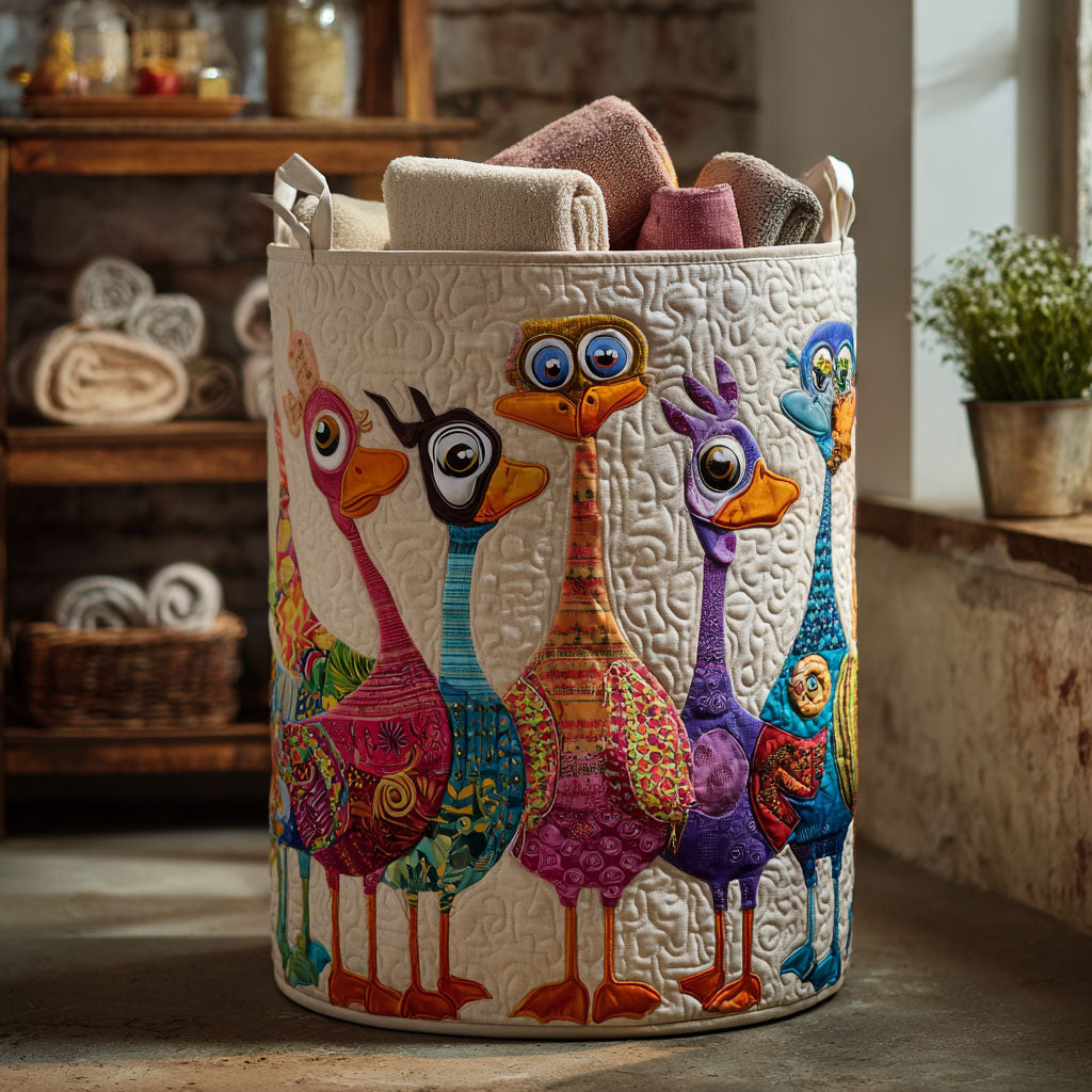 Quack Me Up Quilted Laundry Basket Thanksgiving Merch Gift