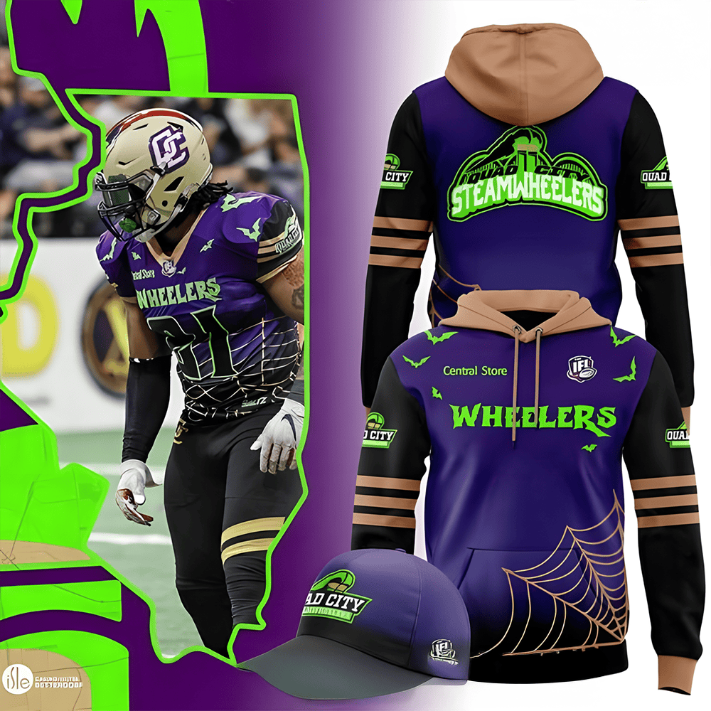 Quad City Steamwheelers 2025 Halloween Limited Edition Hoodie Football Themed Gifts