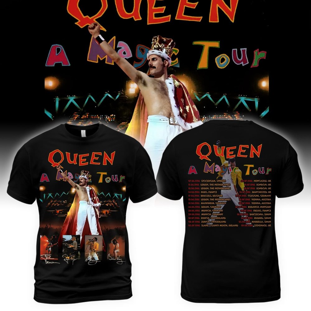 Queen A Magic Tour 1986 Black T-Shirt Best Present For Fans
