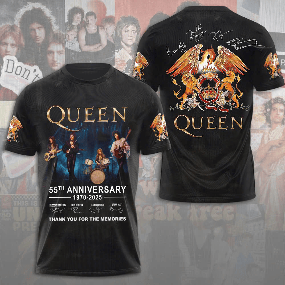 Queen Band 55th Anniversary 1970 2025 T-Shirt Gift Ideas For Fan Lovers