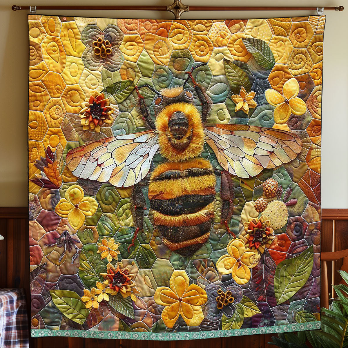 Queen Bee Hexagon Quilt Blanket Gifts For Men Who Have Everything