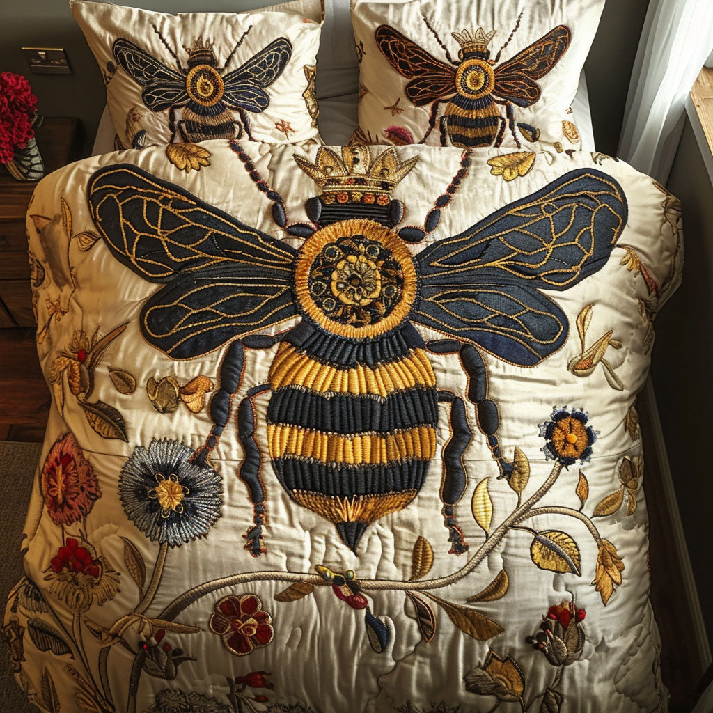 Queen Bee Quilted Bedding Set Bed Decor Bee Related Gifts