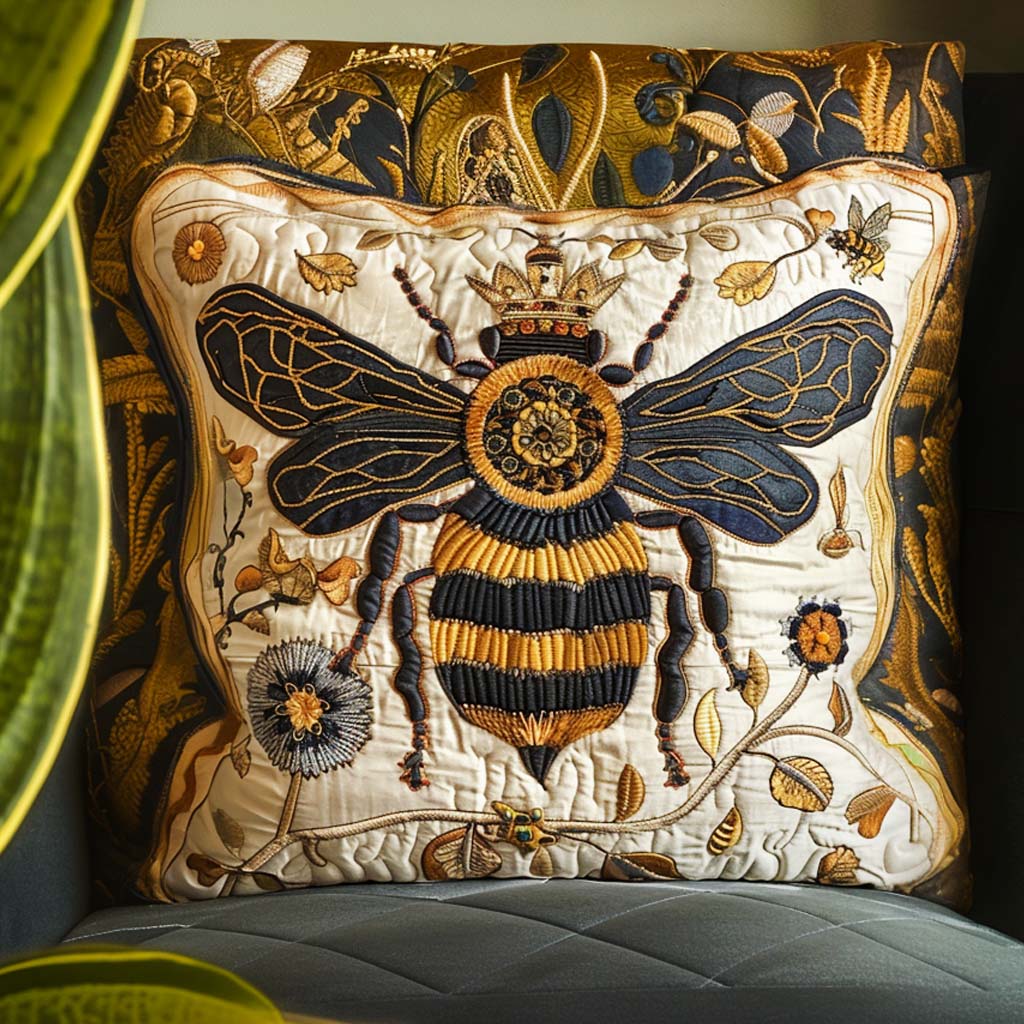 Queen Bee Quilted Pillow Case Winter Pillow Cover