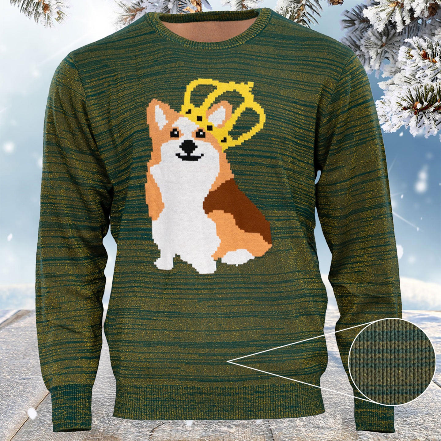 Queen Corgi Dog Lovers Xmas Ugly Christmas Sweater Silly Xmas Outfits Corgi Christmas Gifts
