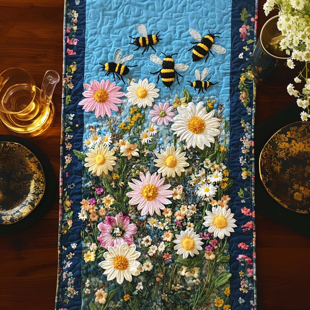 Queen Dance Quilted Table Runner Dinner Table Decor Bee Gifts For Ladies