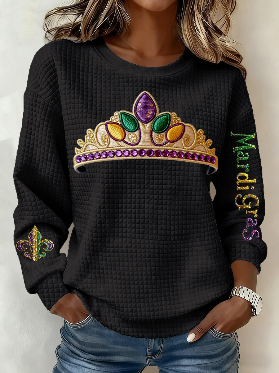 Queen Mardi Gras Waffle Sweatshirt Funny Mardi Gras Shirts Best Gifts For Mother Queen Mardi Gras Waffle Sweatshirt Funny Mardi Gras Shirts Best Gifts For Mother