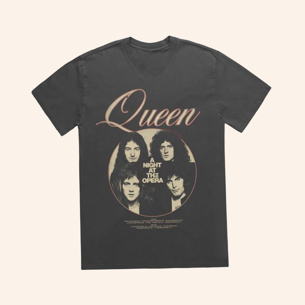 Queen Merch A Night At The Opera Photo Faded Black T-Shirt Christmas Gifts For Mom Queen Merch A Night At The Opera Photo Faded Black T-Shirt Christmas Gifts For Mom