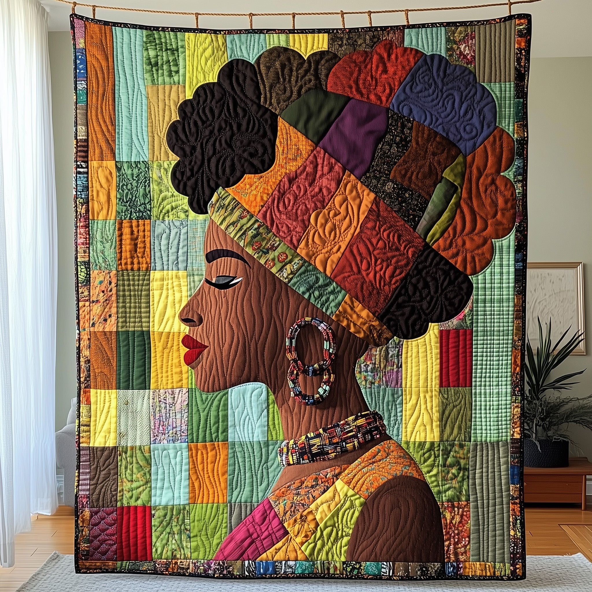 Queen of Colors Quilted Blanket Merchandise Throw BlanketBest African American Gifts Women
