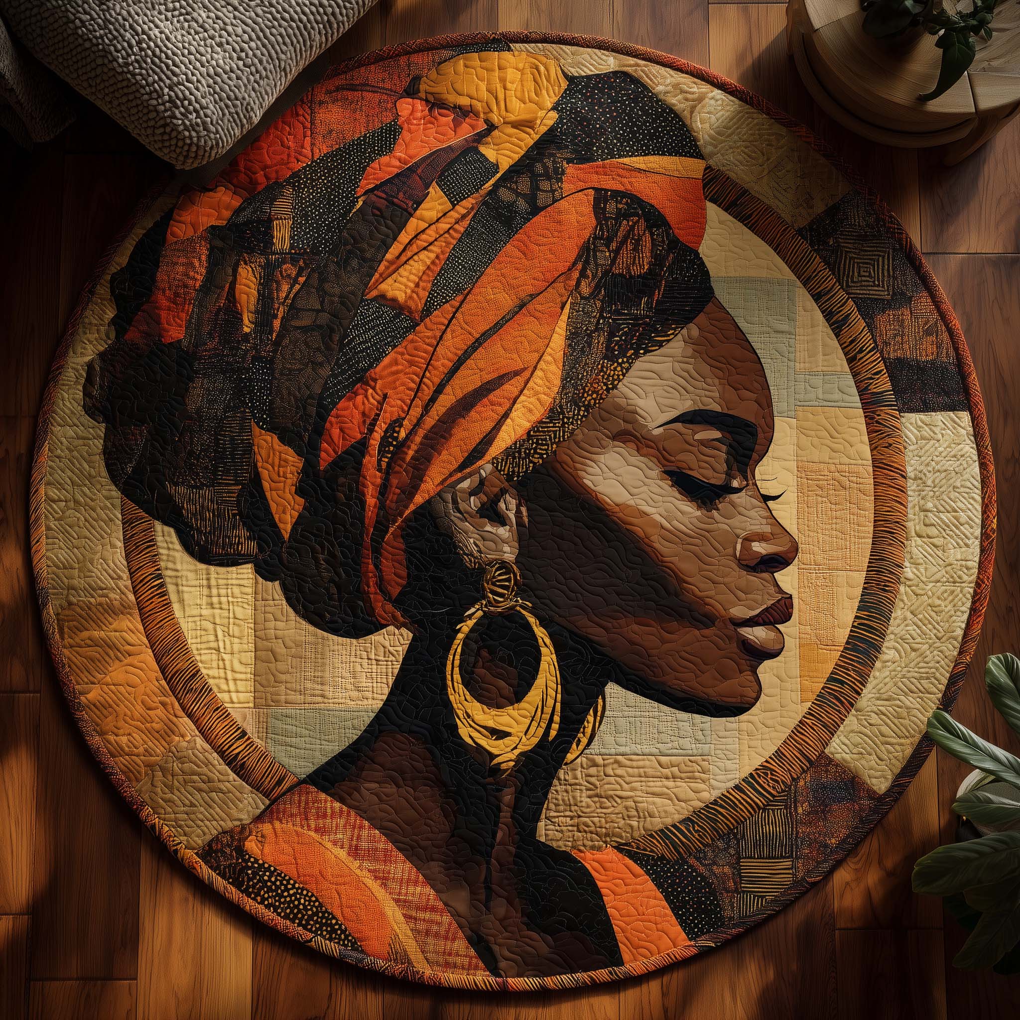 Queen Of Heritage Quilted Round Mat Elegant Quilted Round Mat to Enhance Your Room