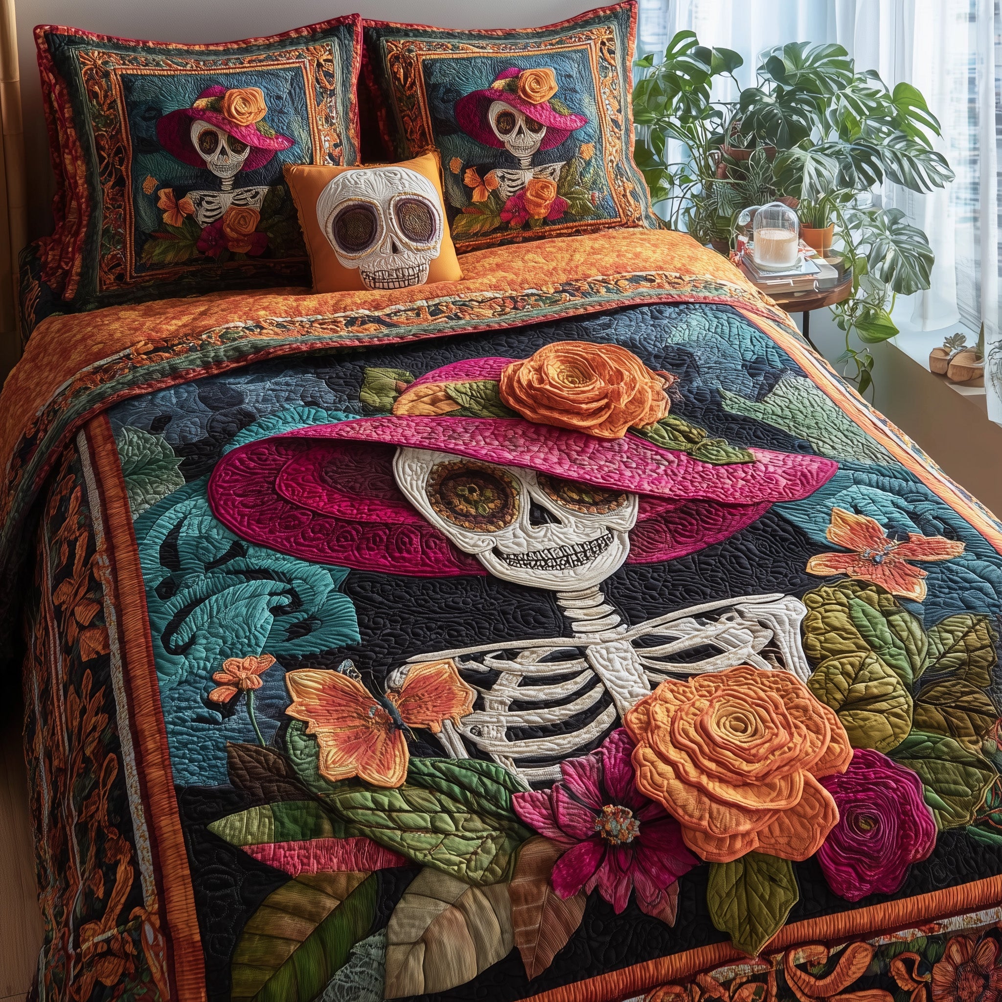 Queen Of The Dead Quilted Bedding Set All-Season