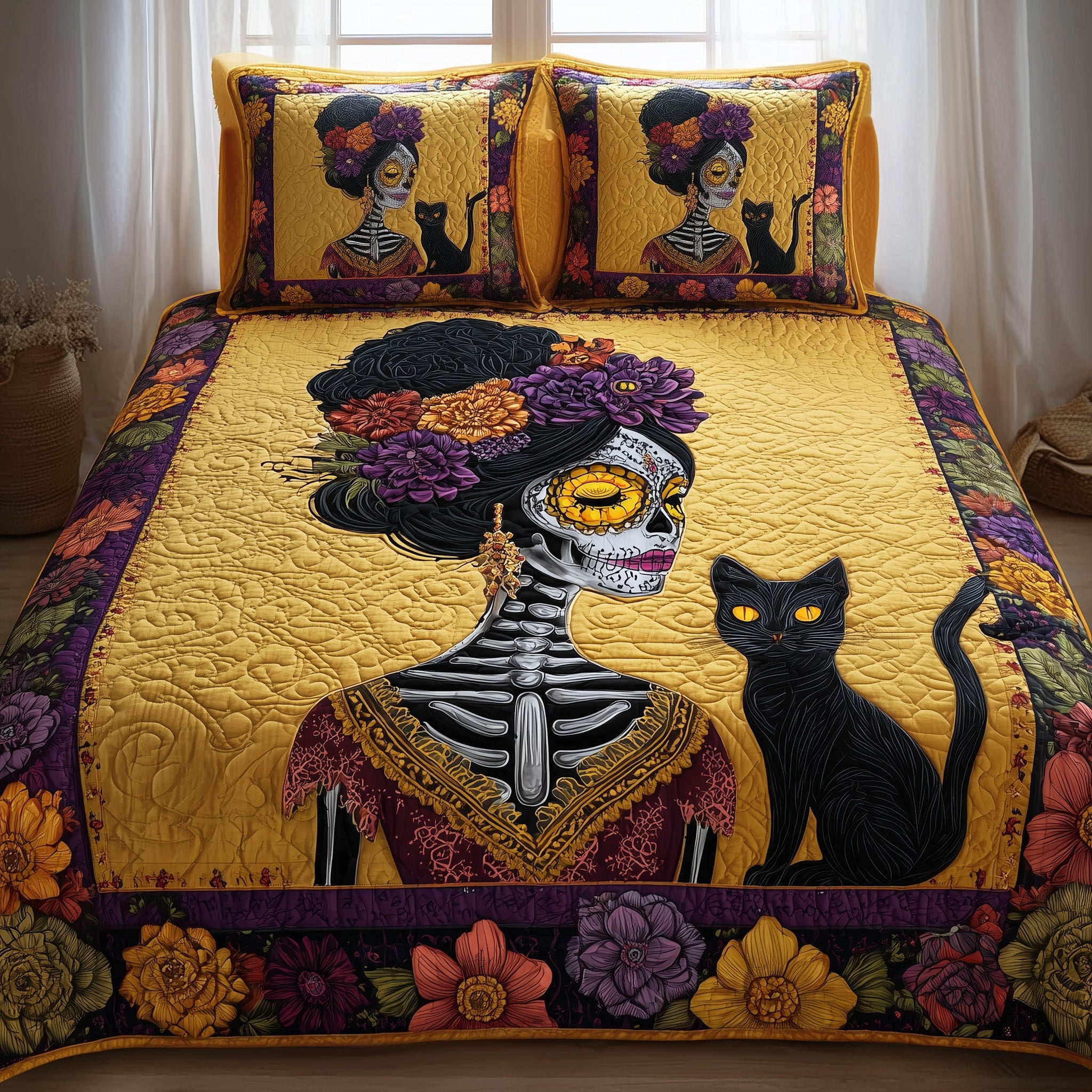 Queen Of The Dead Quilted Bedding Set Breathable