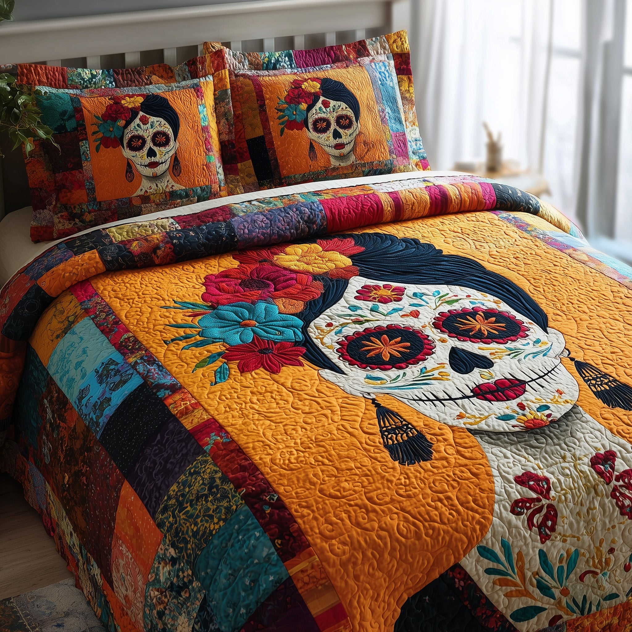 Queen Of The Dead Quilted Bedding Set Microfiber
