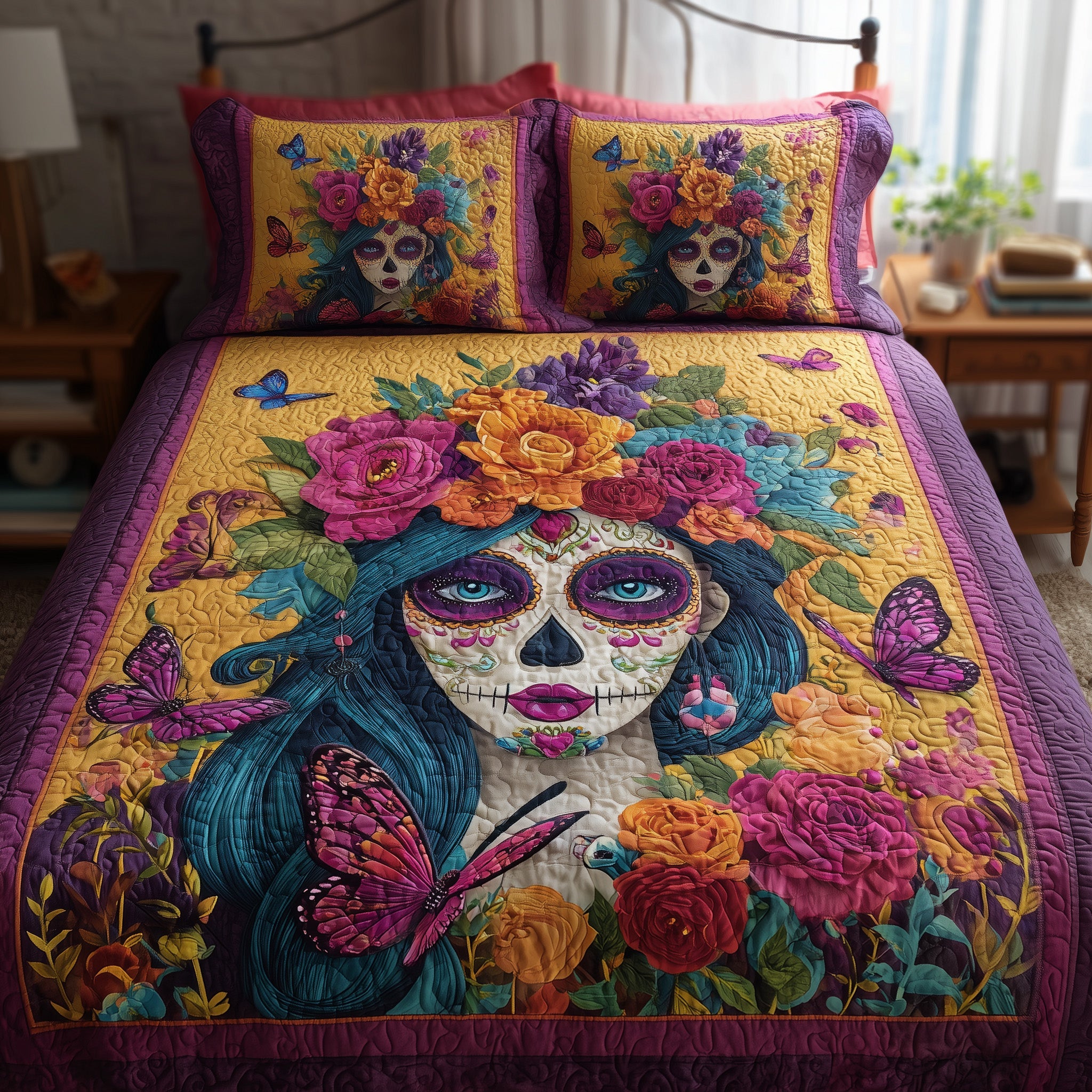 Queen Of The Dead Quilted Bedding Set Soft & Smooth