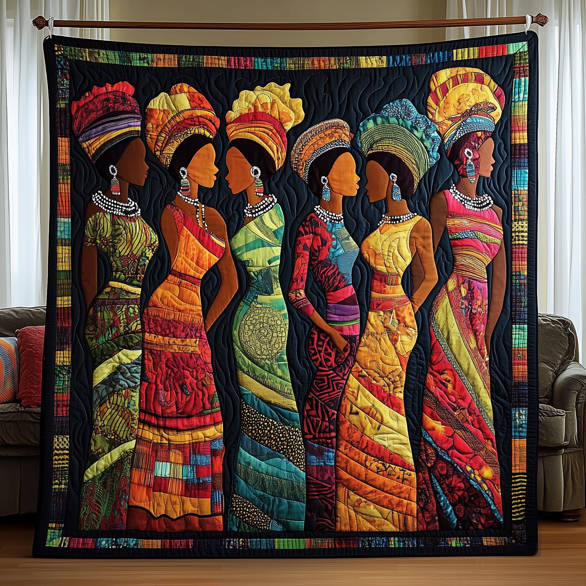 Queens of Heritage Quilted Blanket Merchandise Throw BlanketAfrican American Gifts For Women