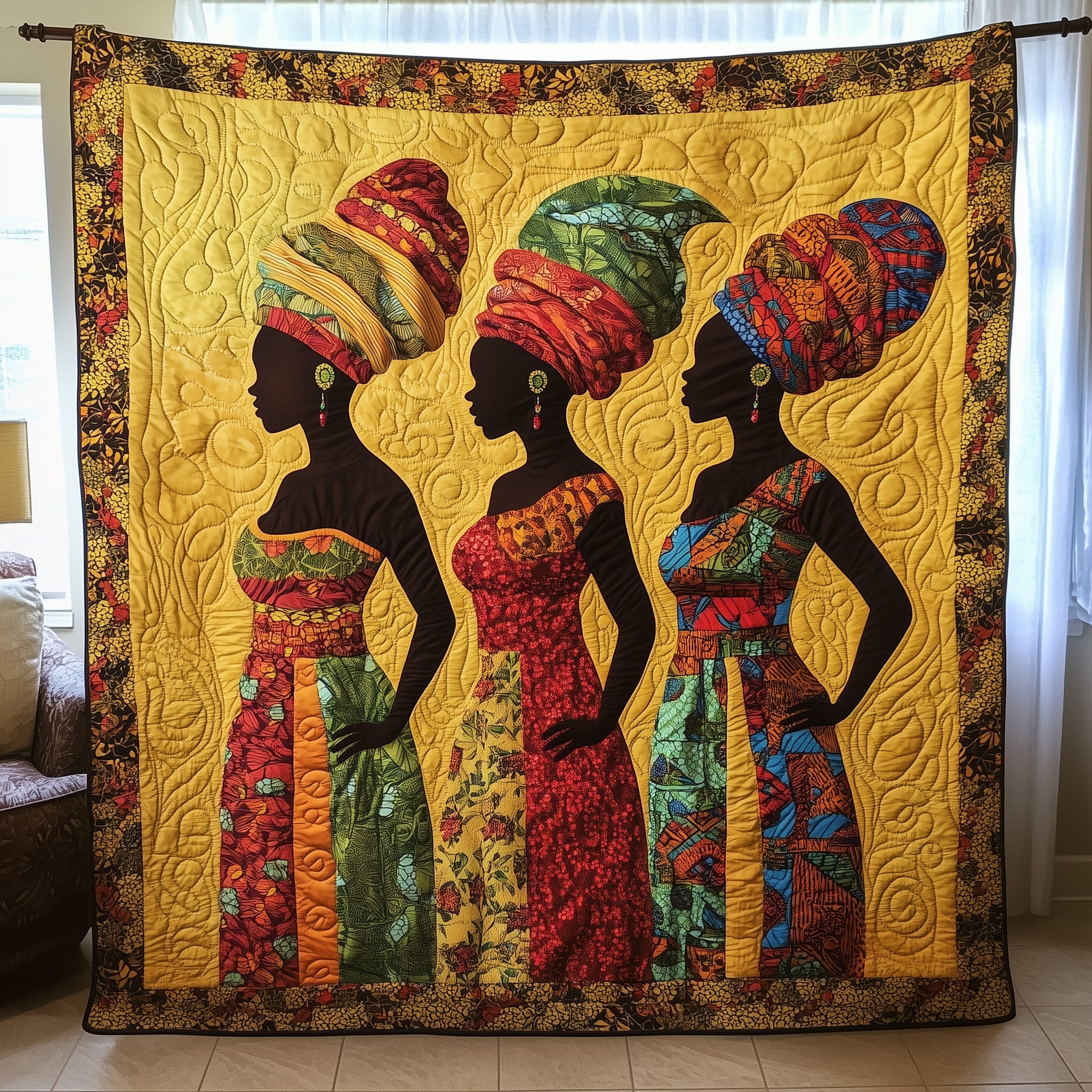Queens of Heritage Quilted Blanket Merchandise Throw BlanketBlack History Month Gifts Africa