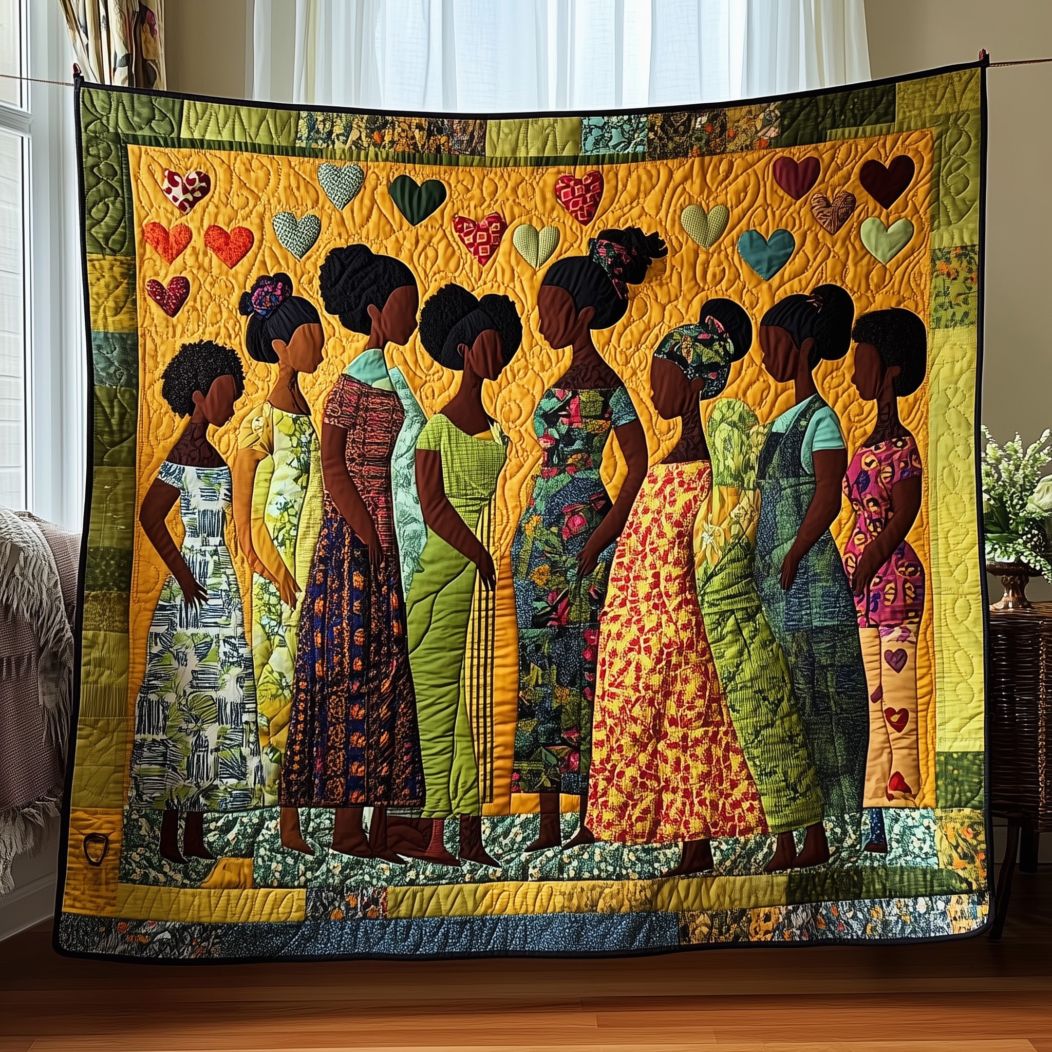 Queens of Heritage Quilted Blanket Merchandise Throw BlanketMelanin African American Gifts