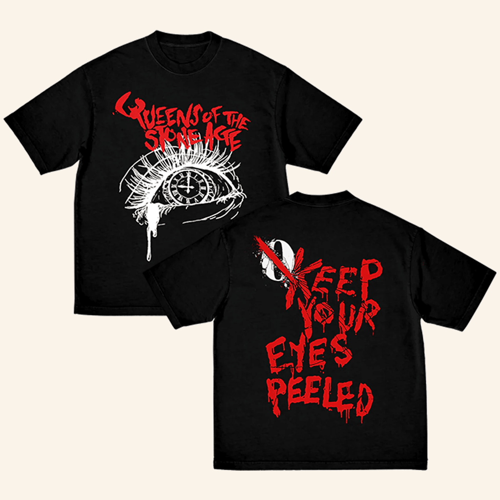 Queens Of The Stone Age Merch Keep Your Eyes Peeled Black T-Shirt Dudes Gifts Queens Of The Stone Age Merch Keep Your Eyes Peeled Black T-Shirt Dudes Gifts