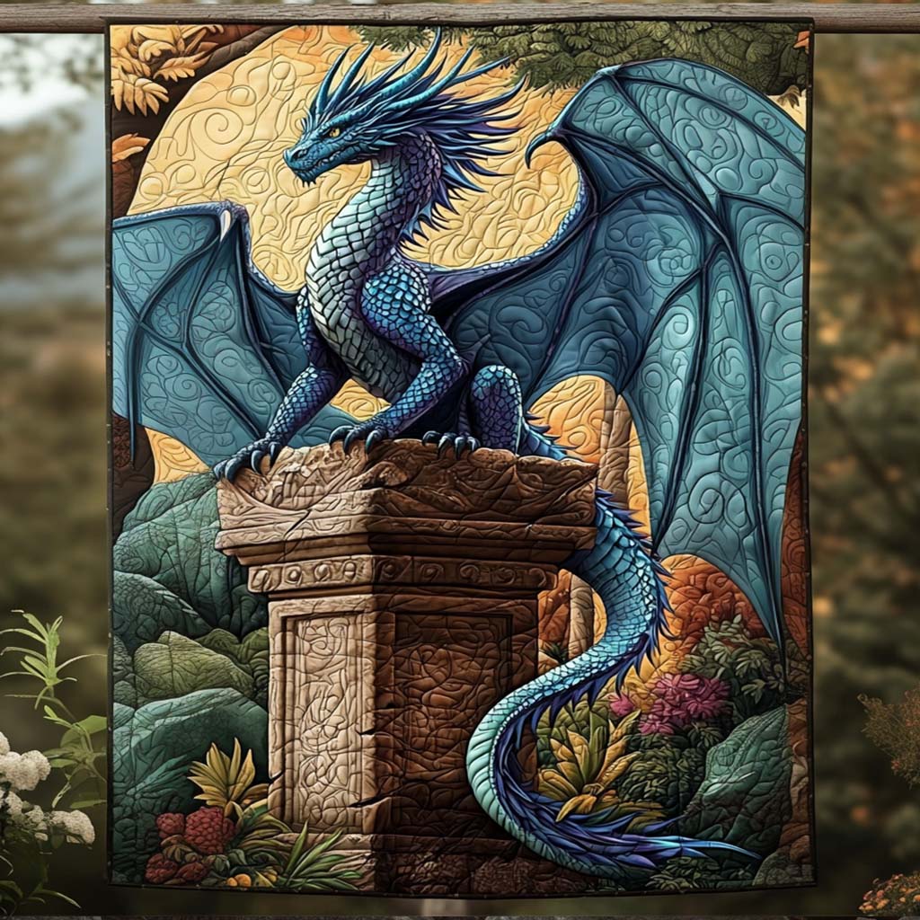 Quicksilver Breath Quilted Blanket Dragon Gifts For Her