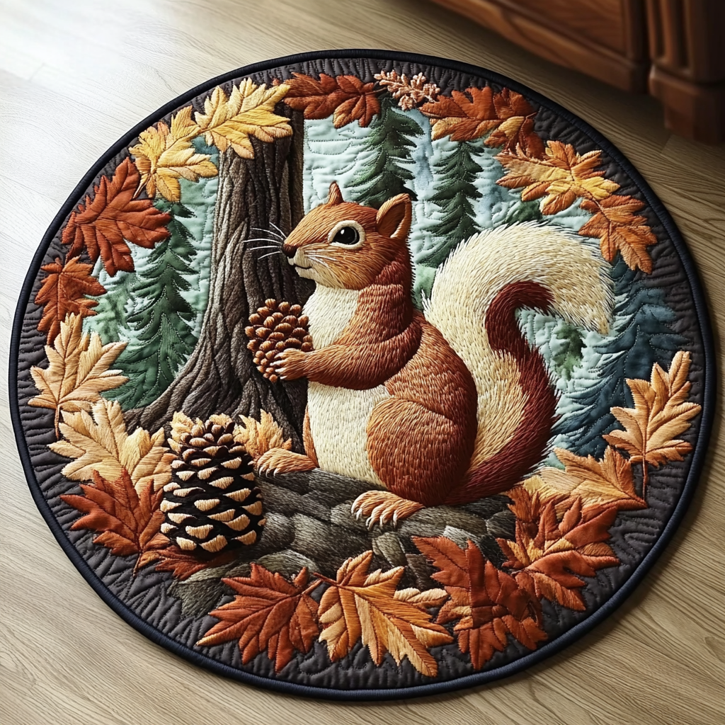 Quiet Escape Quilted Round Mat Home Entrance Decor Ideas Autumn Themed Gifts