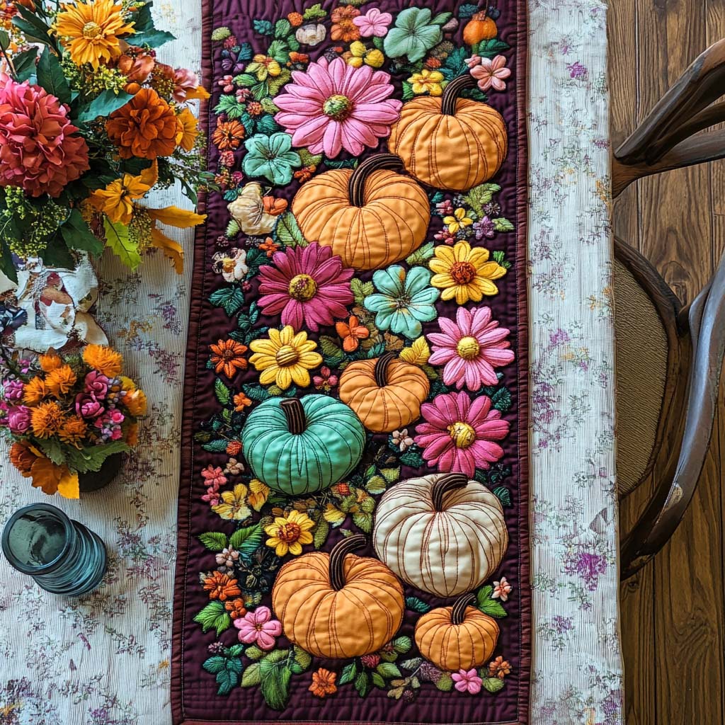 Quiet Fall Blessing Quilted Table Runner Fall Table Cover Birthday Gifts For Friends