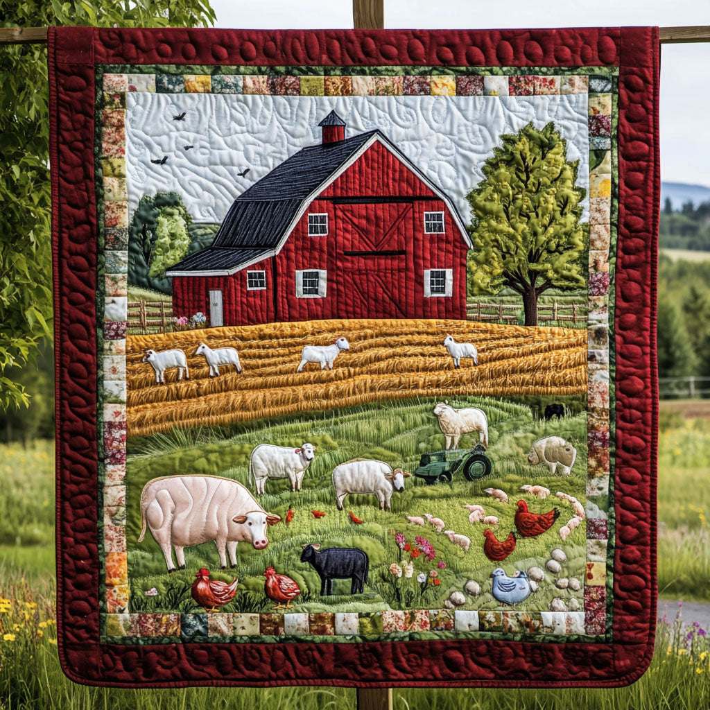 Quiet Farm Quilted Blanket Best Throw Blanket Gifts For Farmer Dad