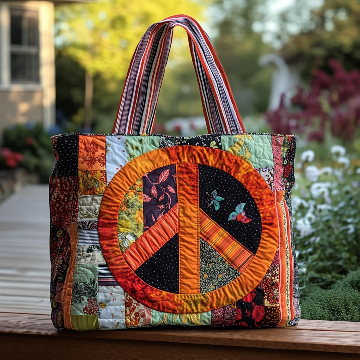 Quiet Power Quilted Tote Bag Birthday Gift Ideas For Hippies