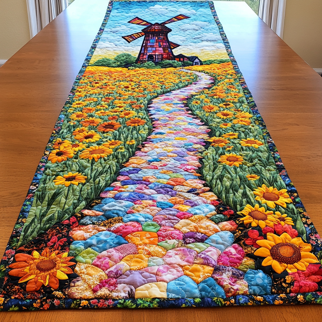 Quiet Rotation Quilted Table Runner Dining Room Table Decor Unique Gifts For Wolf Lovers