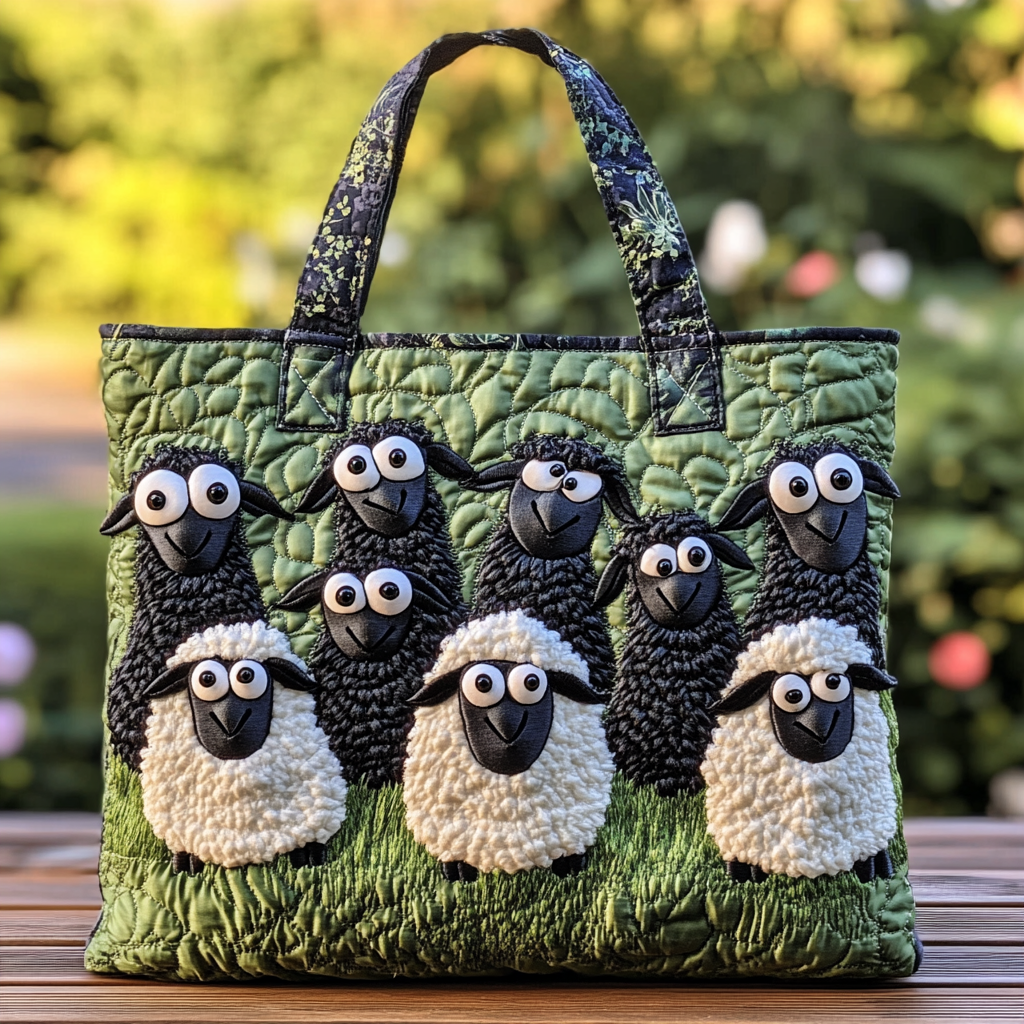 Quiet Sheep Quilted Tote Bag Sheep Themed Presents