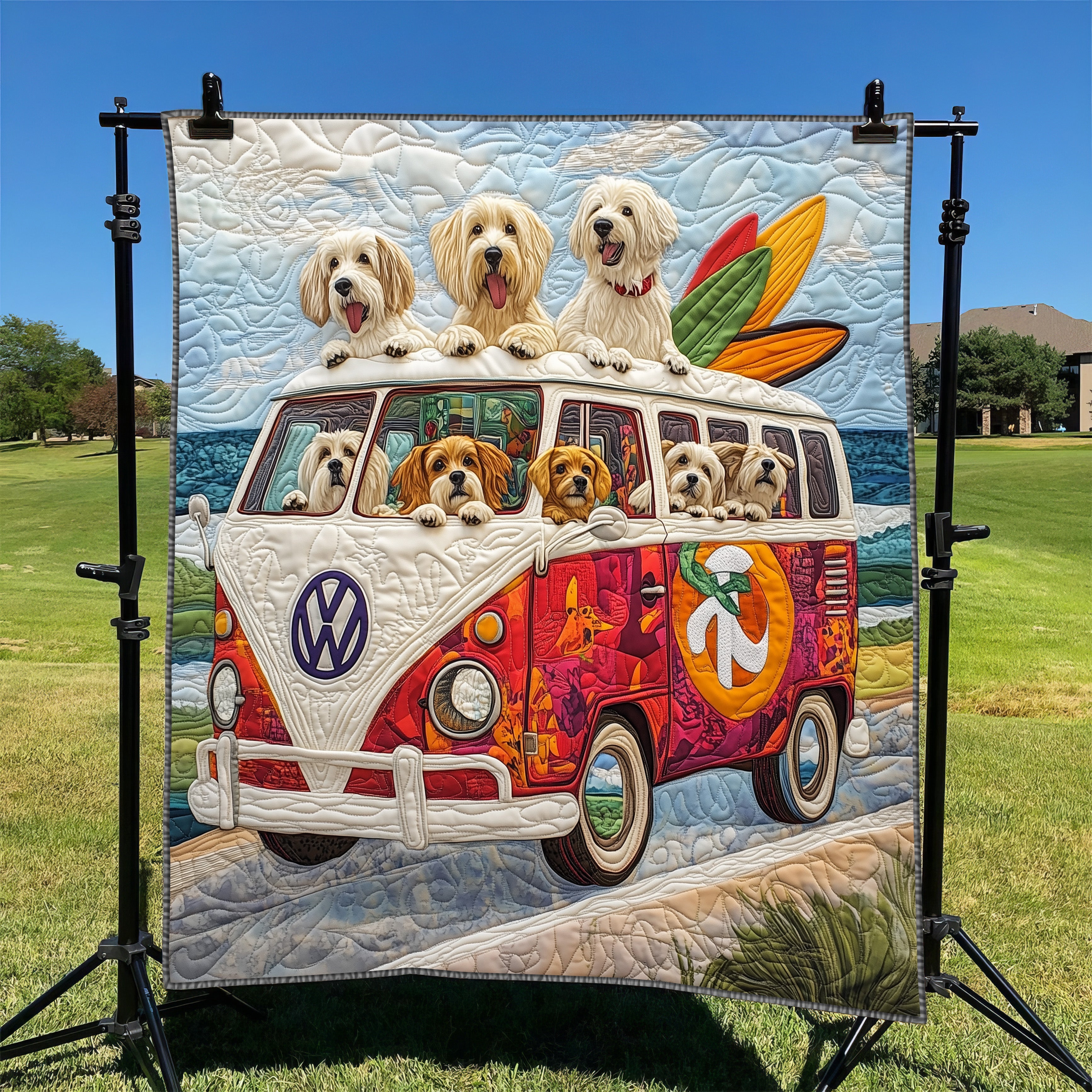 Quilted Blanket Cute Bed BlanketDog Gift Items Merch
