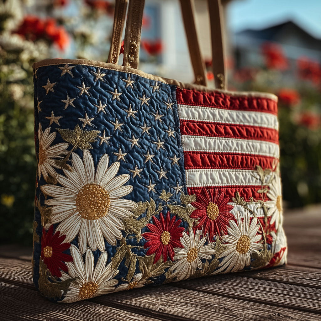 Quilted Glory Quilted Tote Bag Gifts With Daisies On Them