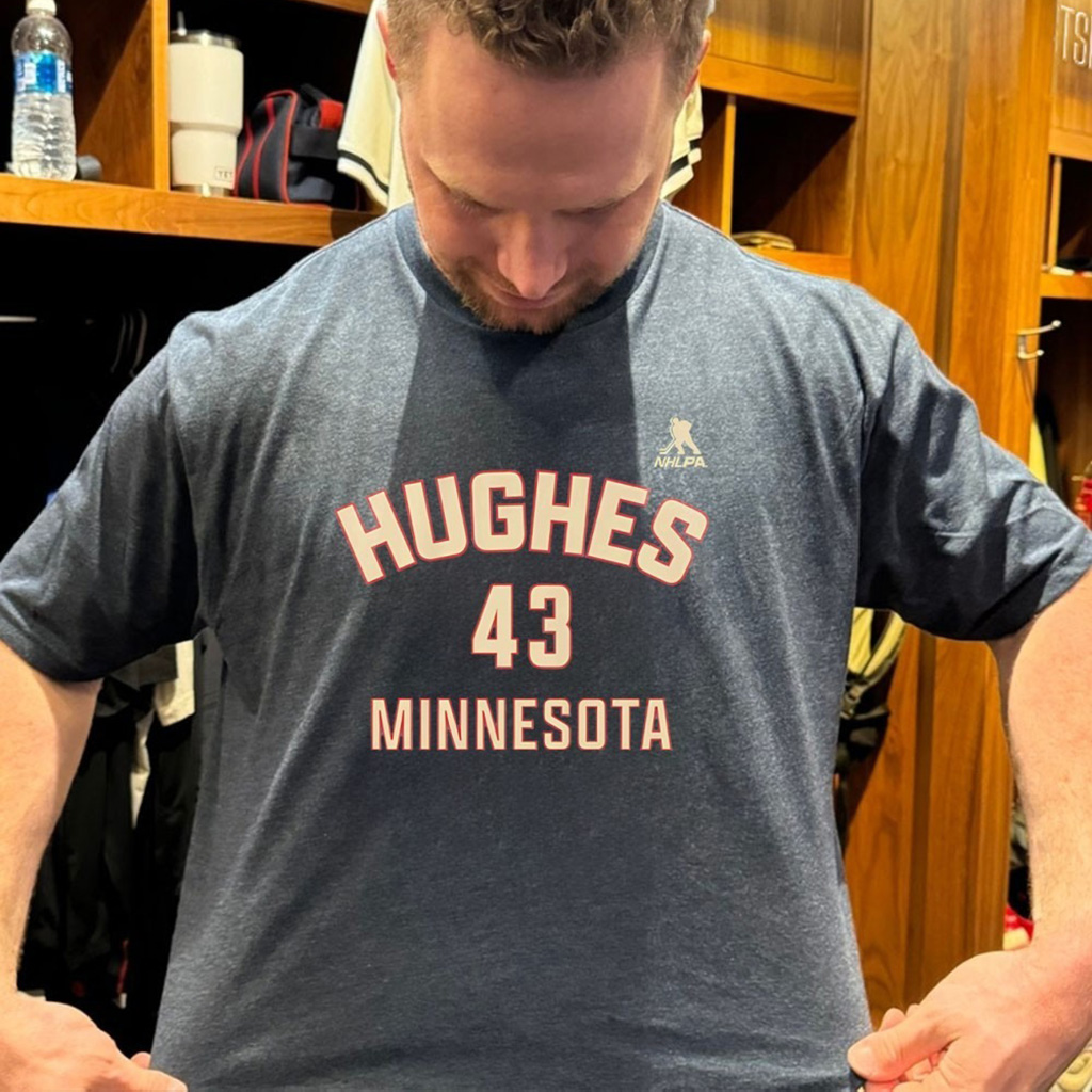 Quinn Hughes 43 Minnesota Wild Nhl Player Number And Name T Shirt Quinn Hughes 43 Minnesota Wild Nhl Player Number And Name T Shirt