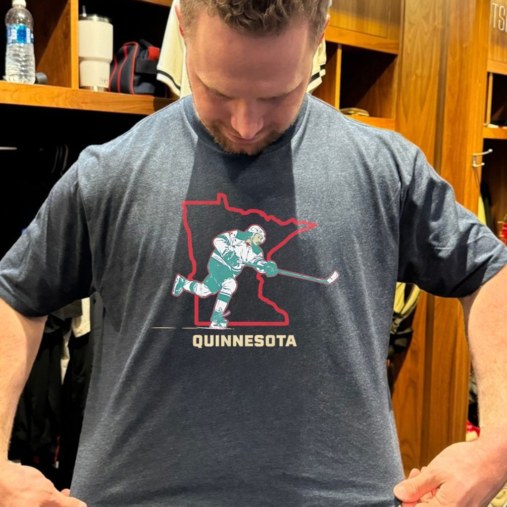 Quinn Hughes Minnesota Wild Hockey State Pose T Shirt