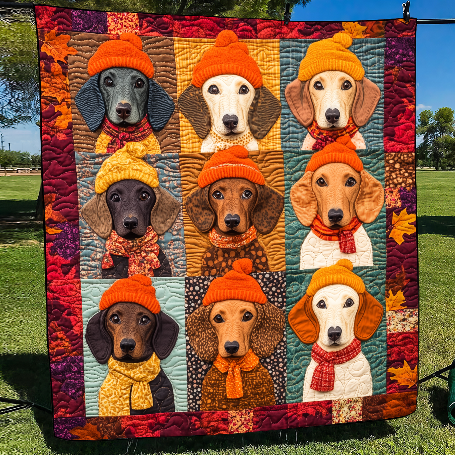Quirky Dachshund Quilted Blanket Gifts For Pet Owners