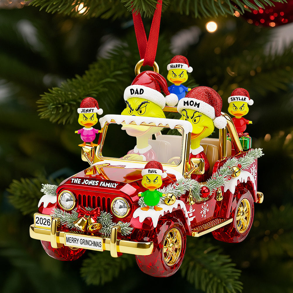 Quirky Family On Off-road Car Ornament - Personalized Christmas Gifts For Family - Xmas Ornament Gift Quirky Family On Off-road Car Ornament - Personalized Christmas Gifts For Family - Xmas Ornament Gift