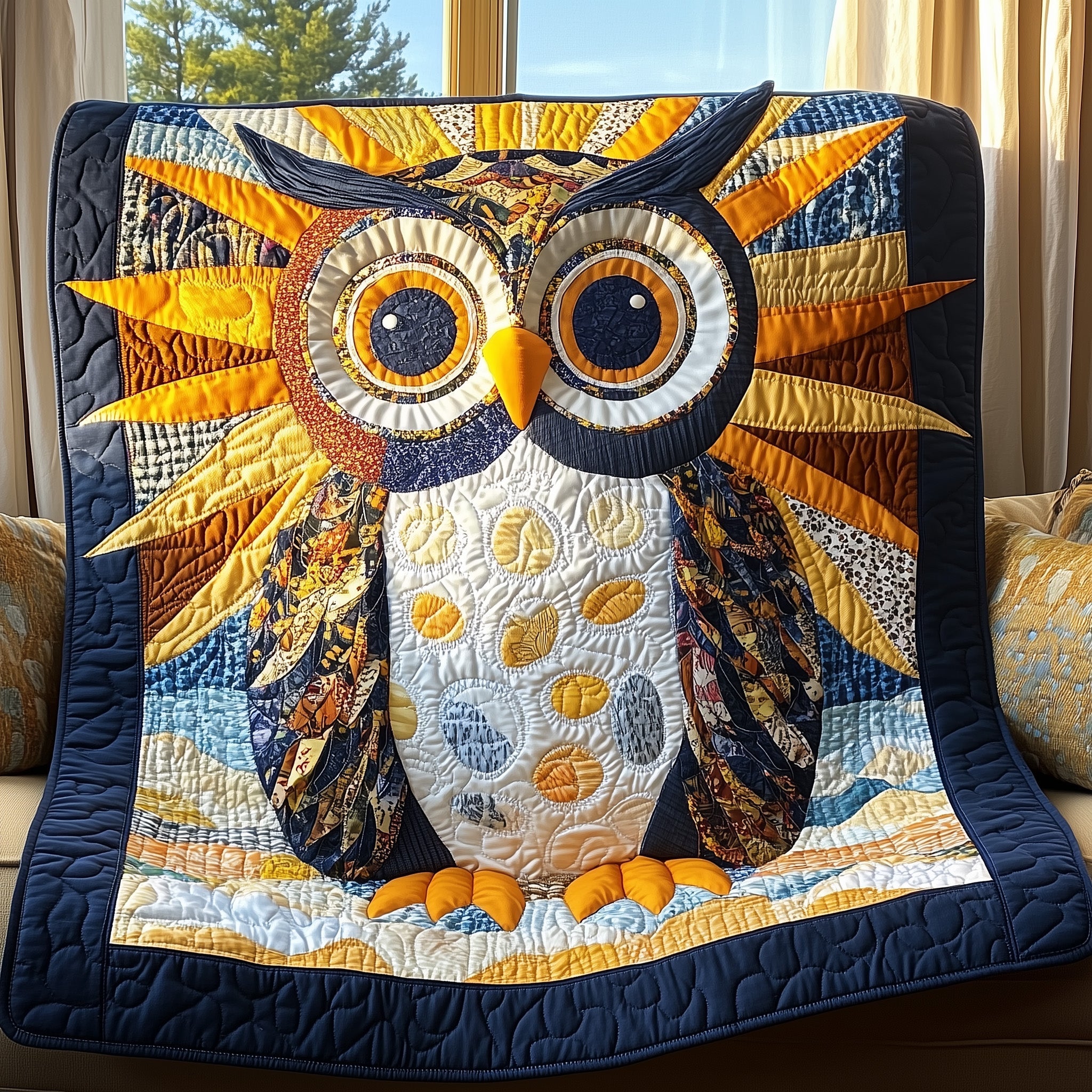 Quirky Owl Quilted Blanket Cute Bed BlanketBest Owl Gifts Christmas