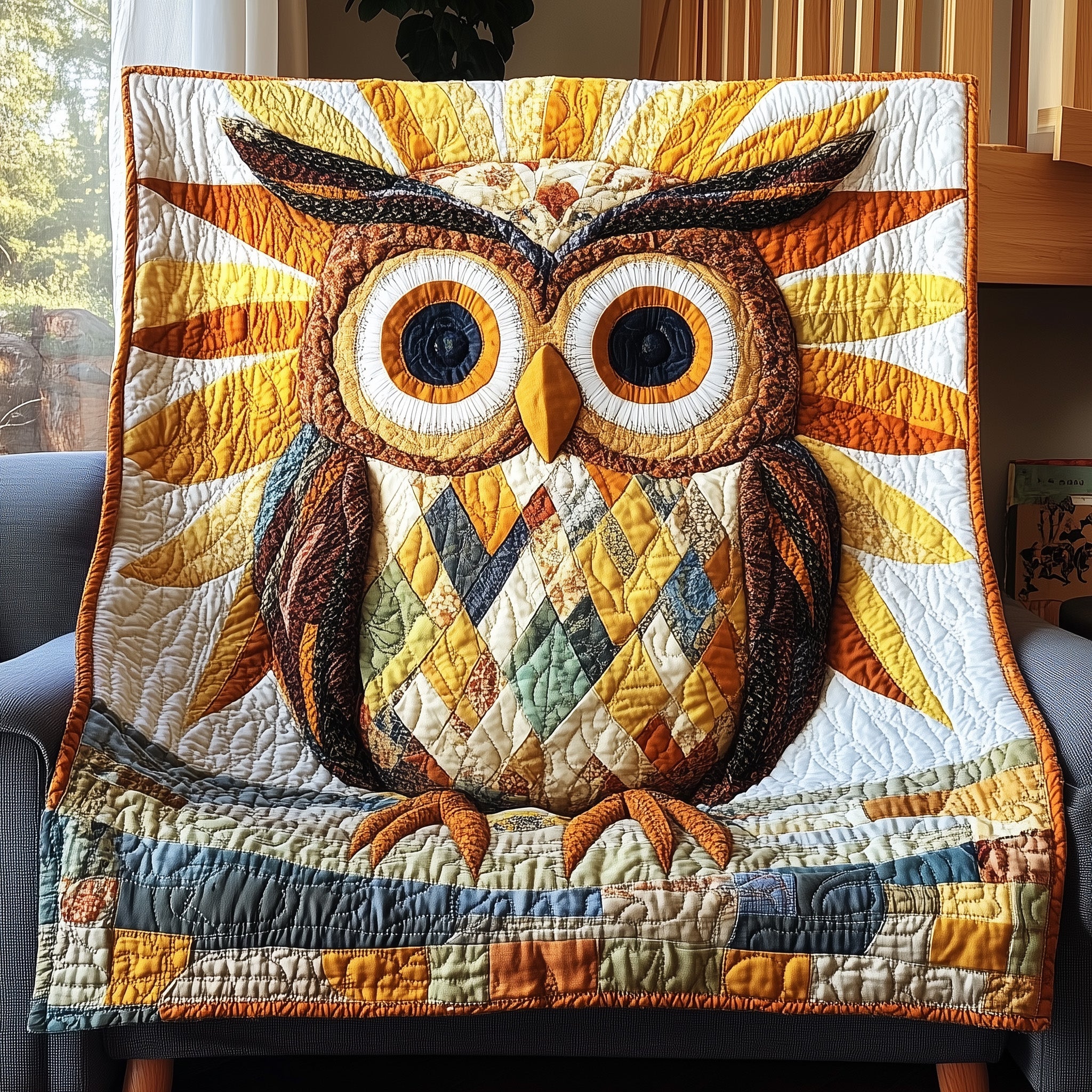 Quirky Owl Quilted Blanket Cute Bed BlanketOwl Christmas Gifts