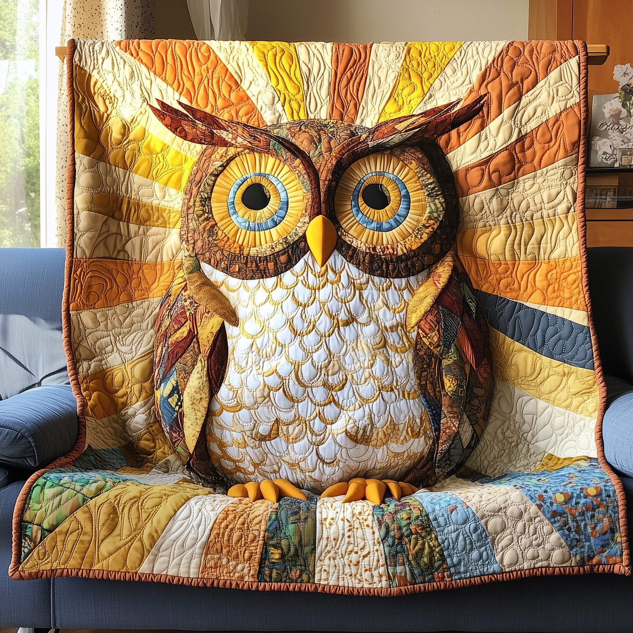 Quirky Owl Quilted Blanket Cute Bed BlanketOwl Items For Gifts