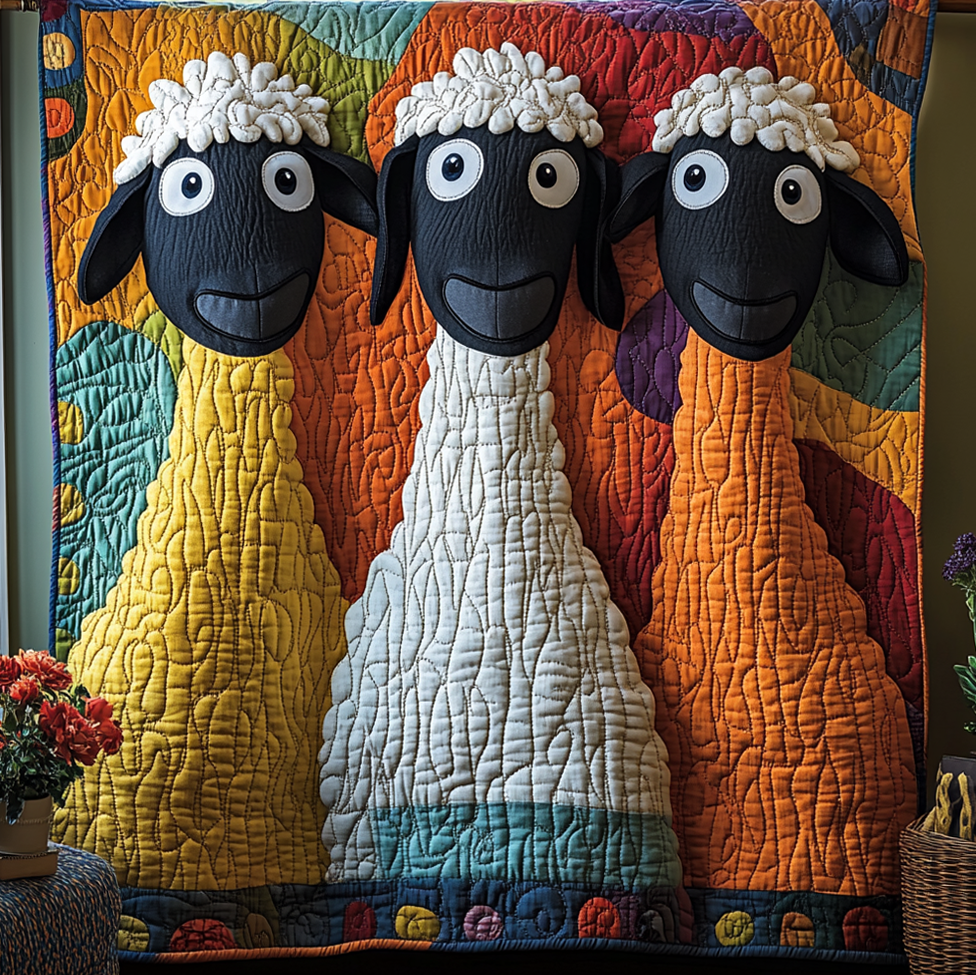 Quirky Sheeps Quilted Blanket Sofa Couch Throw Blanket Christmas Gifts For Sheep Farmers