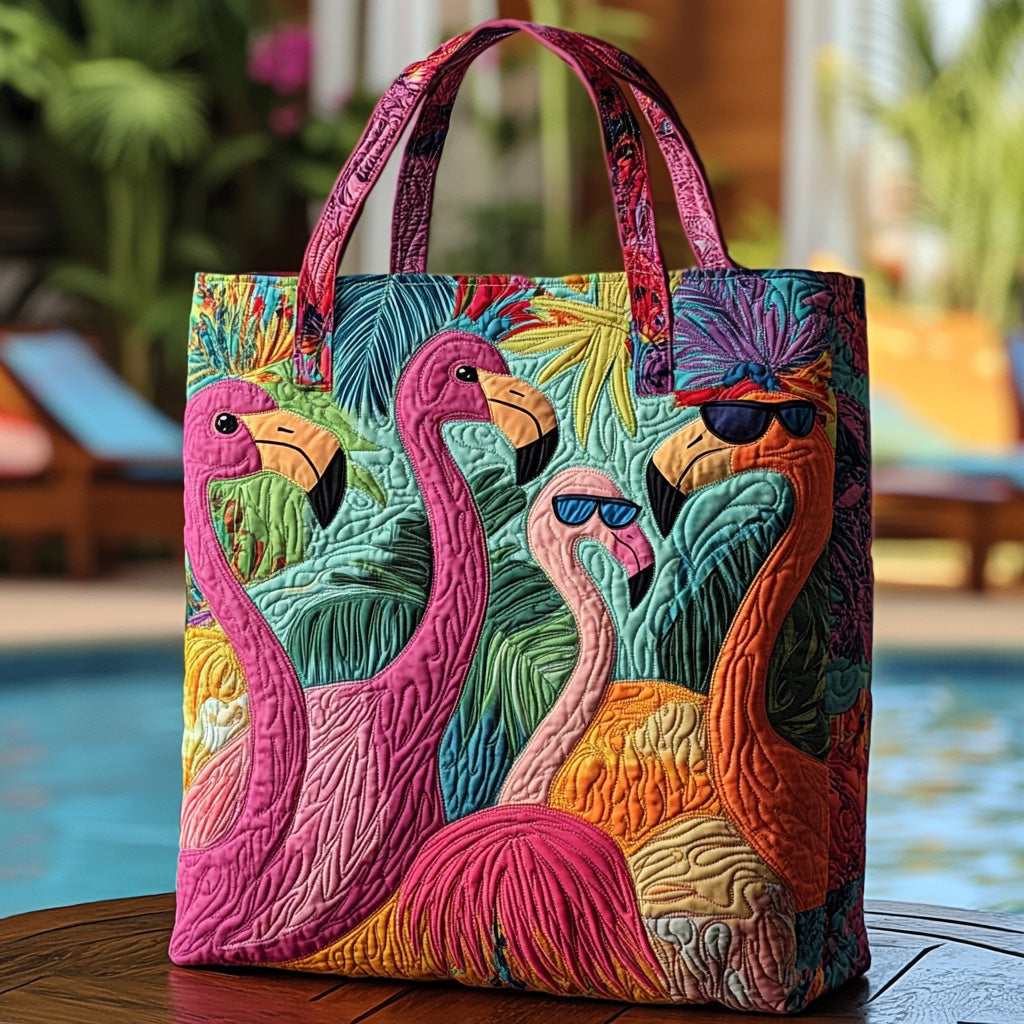 Quirky Wings Quilted Tote Bag Flamingo Gifts For Her